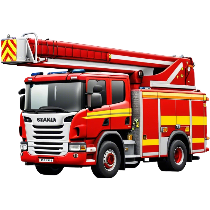 Fire Truck - Scania P320 Fire Truck (Model Year: 2015) (Iconic Colour: Red with white and yellow stripes) emoji