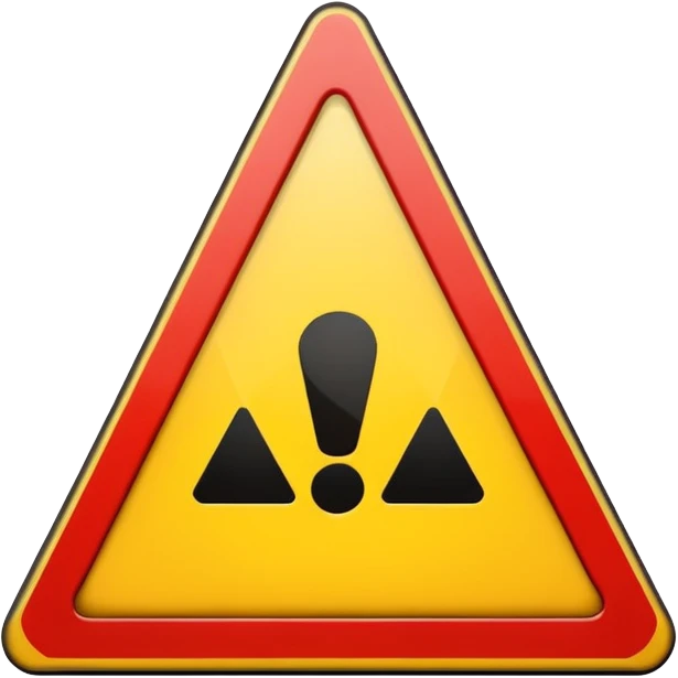 warning sign yellow triangle exclamation mark centered emoji