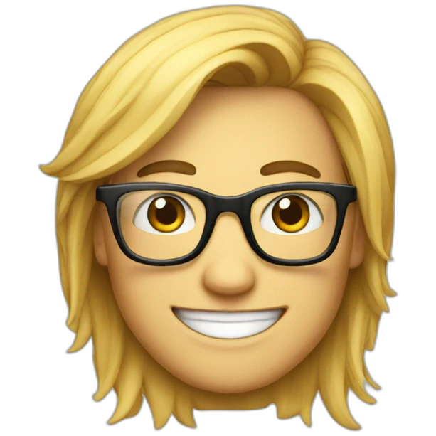 A nerd with glasses and smile emoji