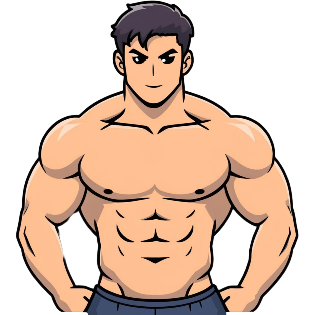handsome muscular boyfriend with defined abs emoji
