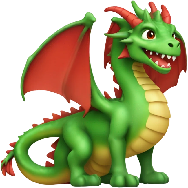 graoully dragon, green body and red back, closer emoji