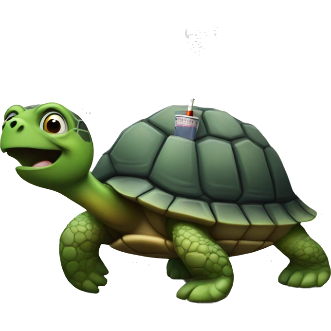 Turtle with a cigarette emoji