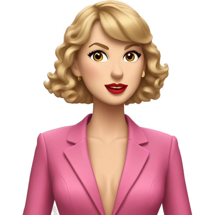 taylor swift cantando con traje rosa emoji