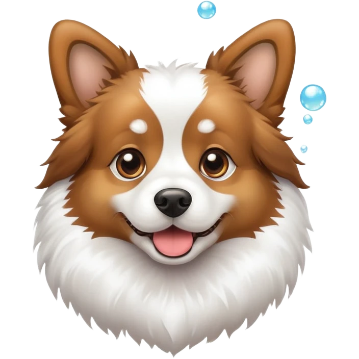 Dog with bubbles emoji