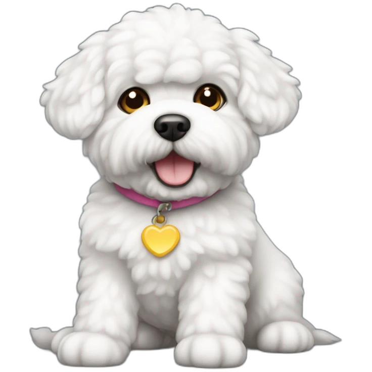 perro bichon blanco emoji