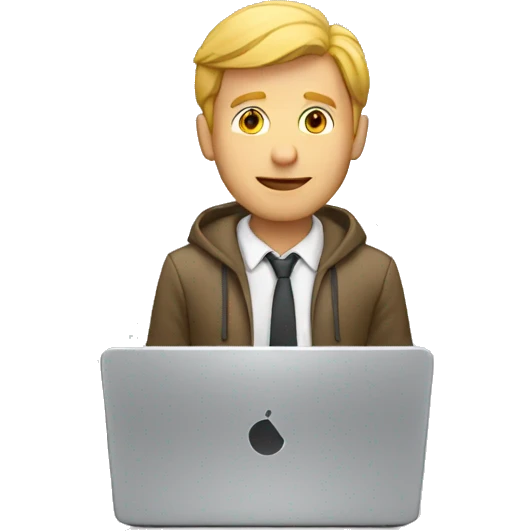 white man behind laptop emoji
