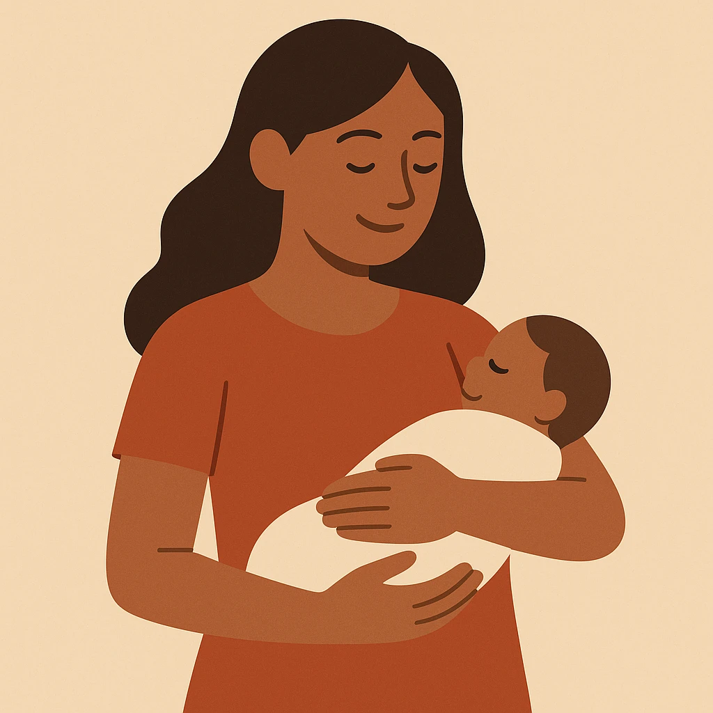 modern flat toon mother, simple background emoji