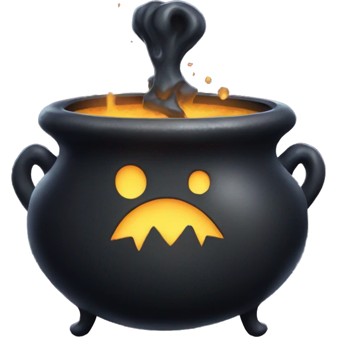 black cauldron with potion emoji
