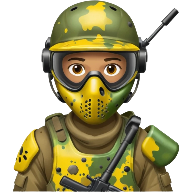 paintball player dirty with colors emoji