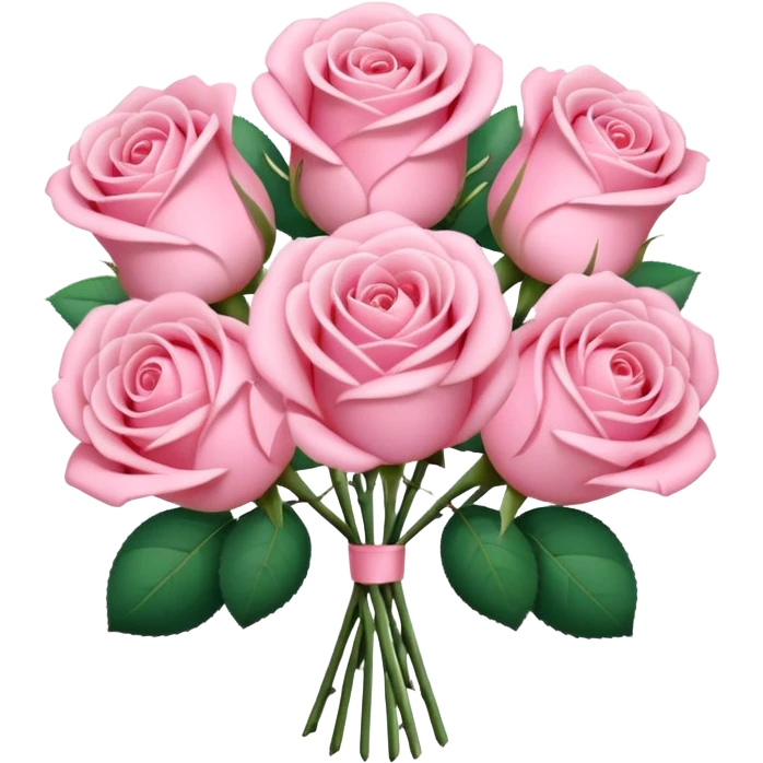 pastel pink colored rose bouquet simple ios emoji style emoji