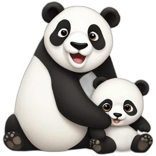 Panda avec sa maman emoji
