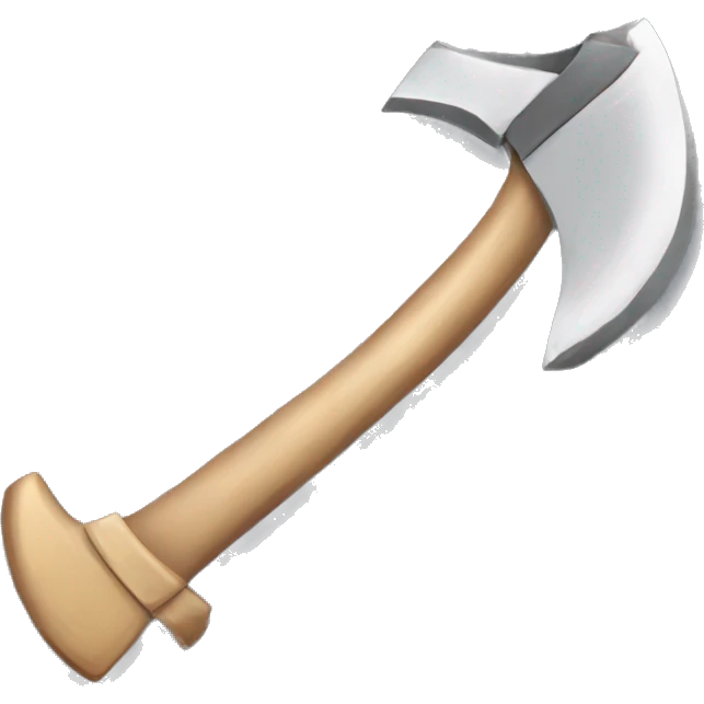 axe with a beige bow tied on the handle emoji