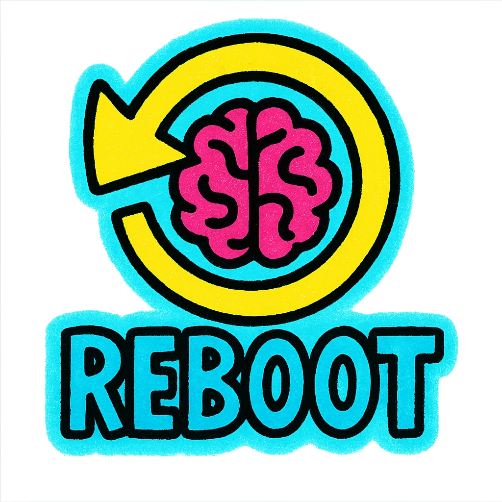 reboot mind icon, vibrant colors, tech-inspired, glowing effect emoji