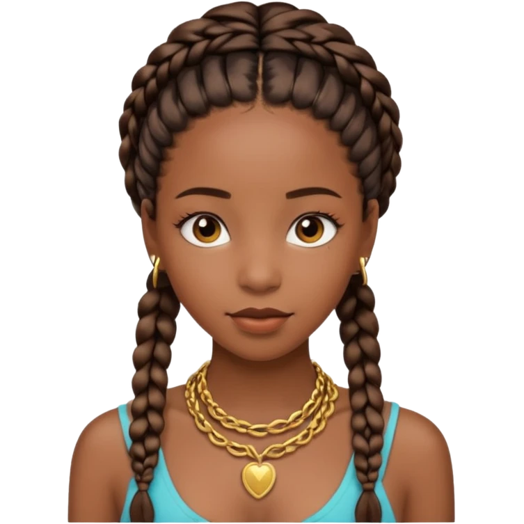 An black girl beatful with braids emoji