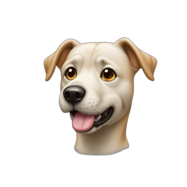 Un chien avec une crotte sur la tête emoji