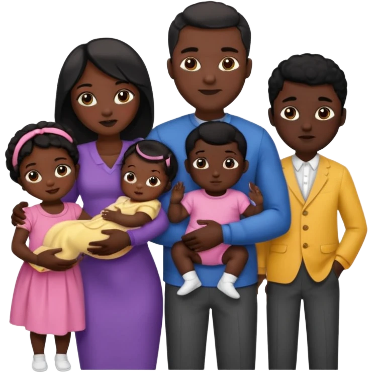A fam of 7 mom dad big bro big sis middle sis and 2 baby we r black skin coulor and we r fine and baddies emoji