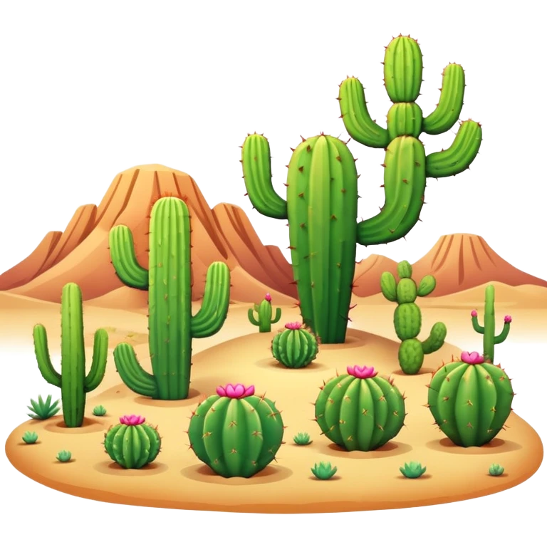 kawaii cactus landscape  emoji