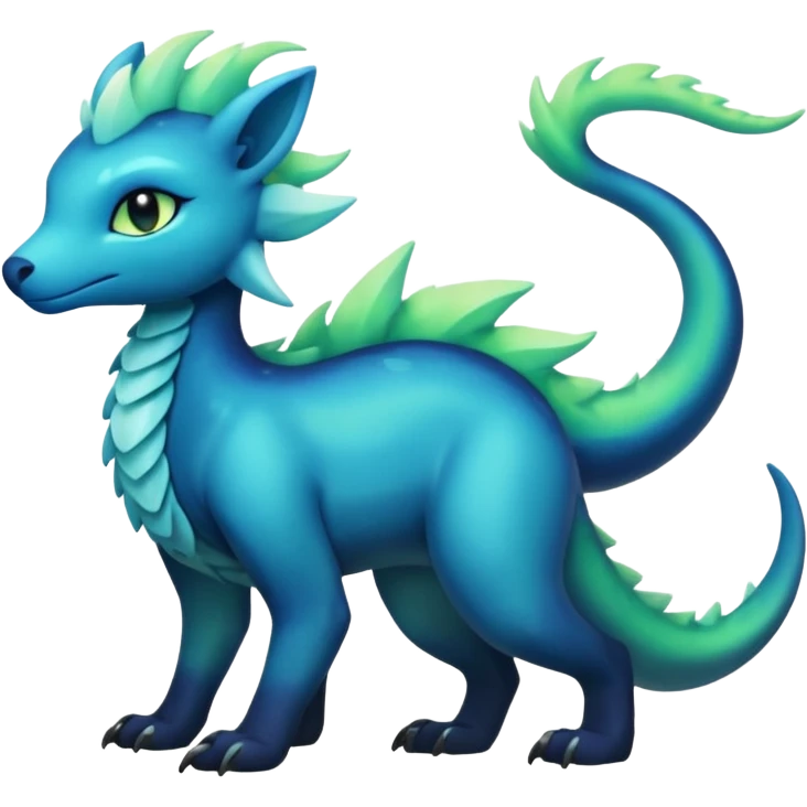 Shiny Dark Edgy  Aurorus-Inteleon-Amaura-Fakémon-hybrid-creature (full body)  emoji