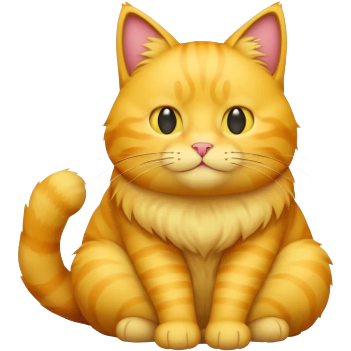 full body yellow cat loafed, with default apple man emoji as its HEAD emoji