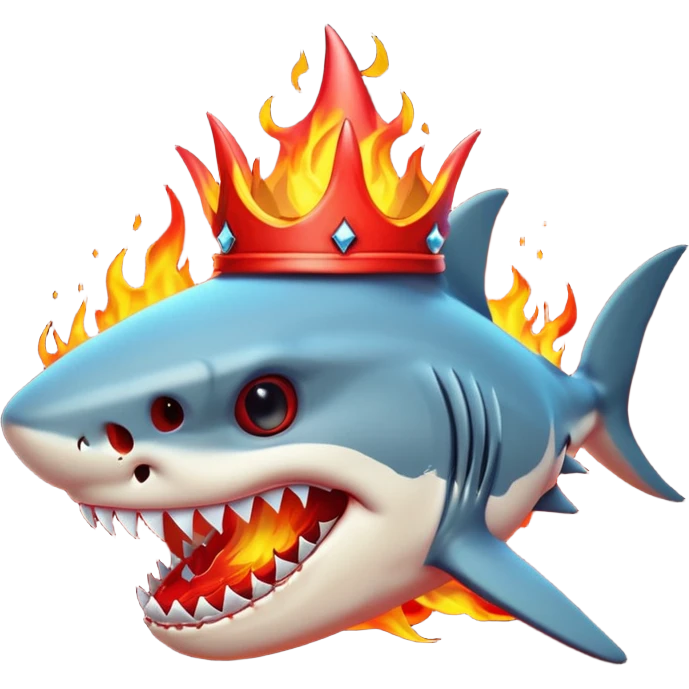             🦈🔥🔥🔥🔥🔥🦈
🔥👁️   👁️🔥
🔥   █████   🔥
🔥👁️   👁️🔥
🦈🔥🔥🔥🔥🔥🦈
     👑☠️


 emoji