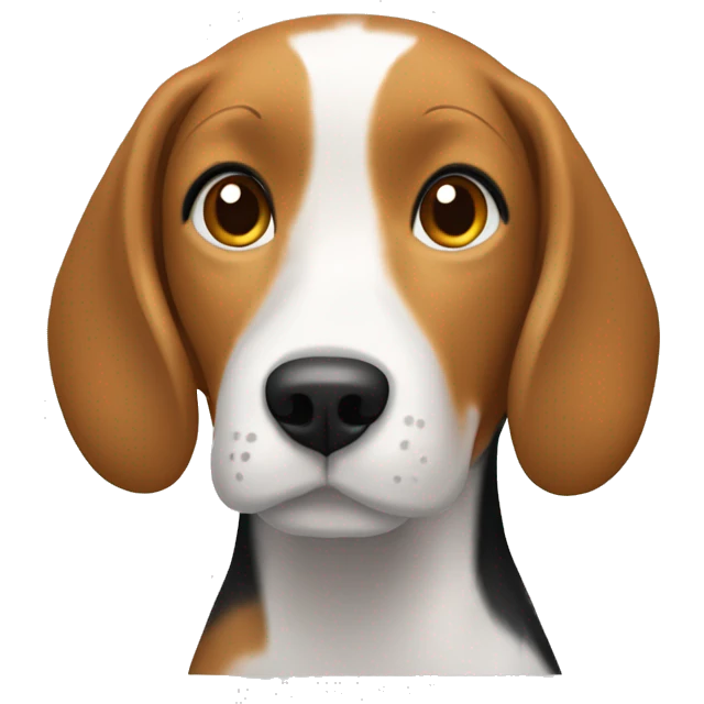 Beagle heureux avec une femme qui a les cheveux courts blancs  emoji
