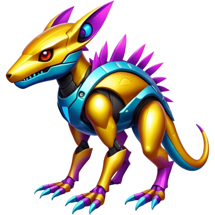  exotic tropical cyber-Protogen-Fakémon-Vernid-creature (full body) emoji