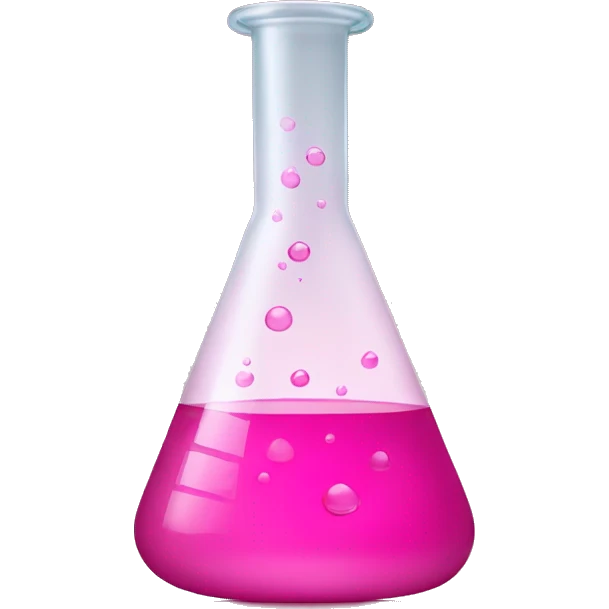 pink liquid in lab Erlenmeyer flask  emoji
