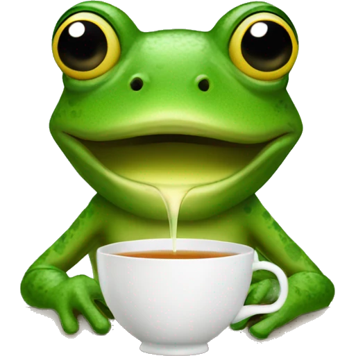 frog sipping tea emoji