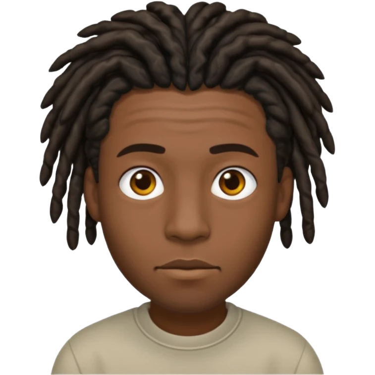 A black guy with short dreads trying to keep a straight face  emoji