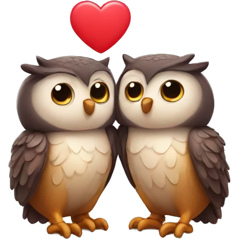 Cute owls in love emoji
