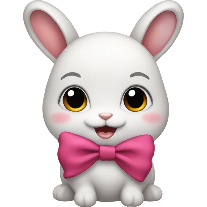 Bunny with bow emoji