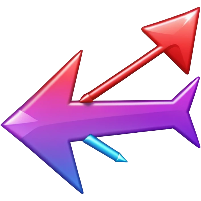 color gradient between red and purple glitter arrow right emoji