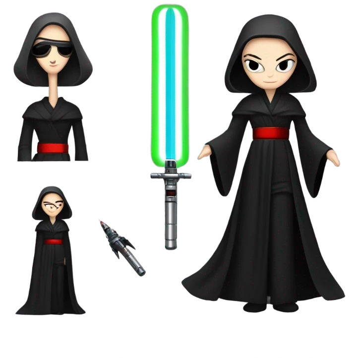 Jedi teen Morticia Addams flying a red Zephyr-J  emoji