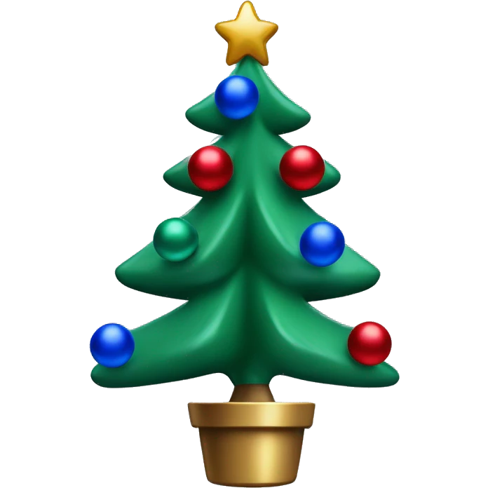 Old school aluminum Christmas tree with red, green, and blue balls emoji