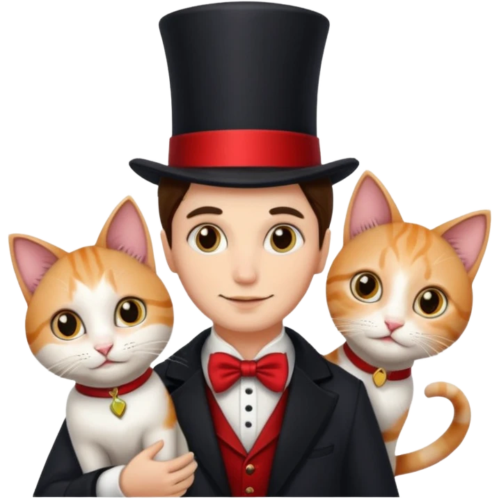 magician couple and their pet cat emoji