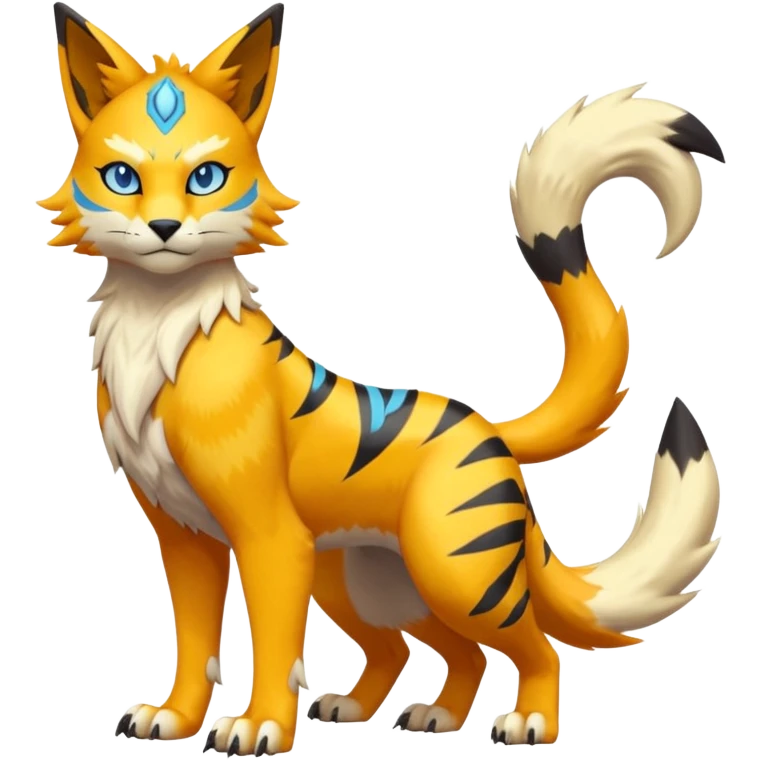 Matias-Koraidon-Renamon-Zeraora-Bastet-Fakémon-fusion-creature, full body emoji