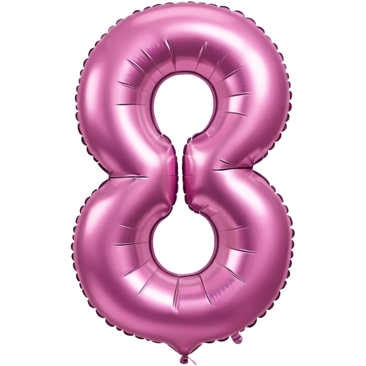 Pink foil balloon in the shape of a number 6 emoji