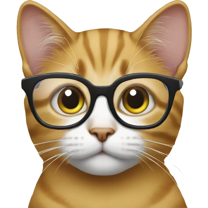 Cat with glasses studying  emoji