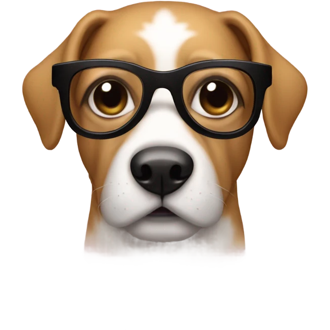 Perro con lentes emoji