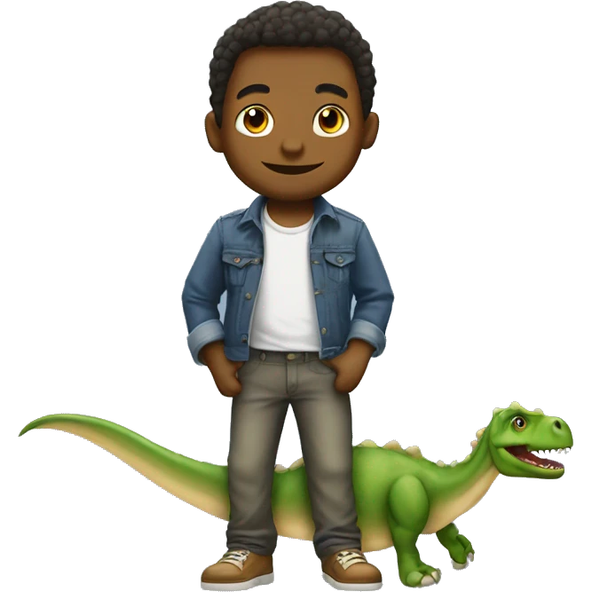 Garçon ave un dino emoji