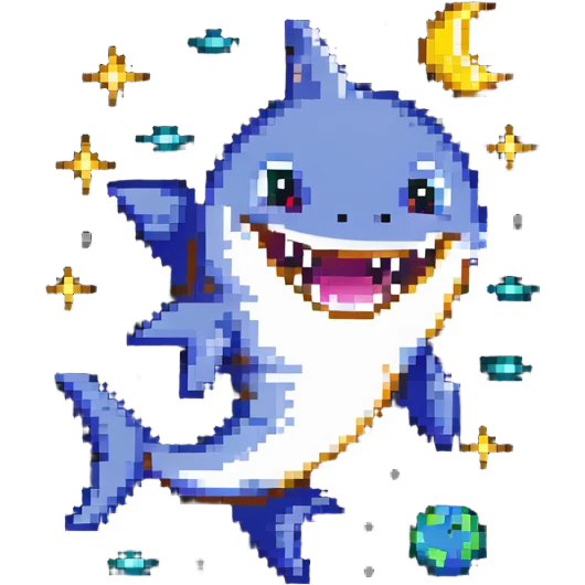 Baby shark on the moon emoji