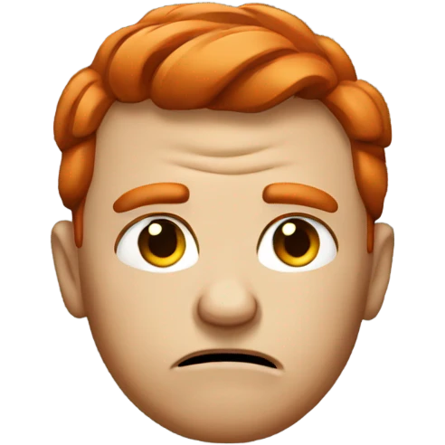 Grumpy red head emoji