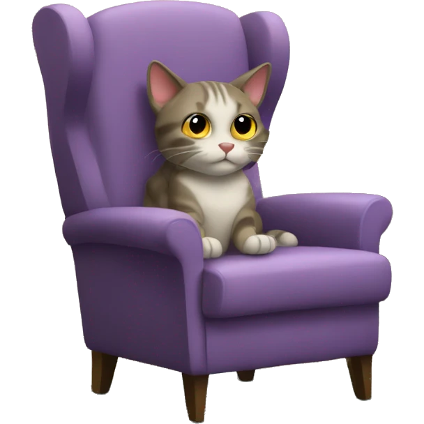 A cat sitting in a chair watching tv emoji