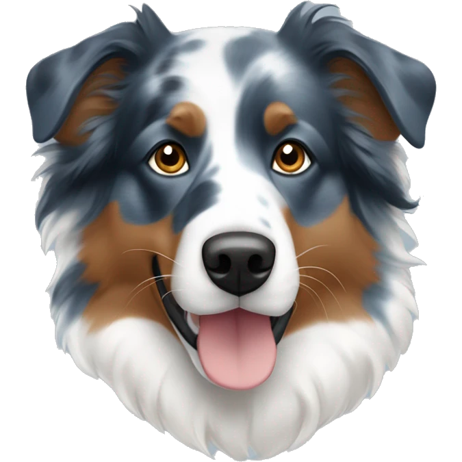 an Australian Shepherd dog in the color blue marble emoji