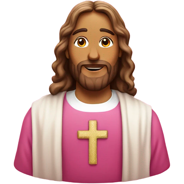 Jesus wearing so much pink and is a quant with Christmas vibes emoji