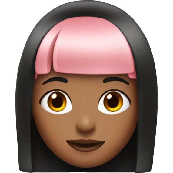 A girl with black hair and pink bangs emoji