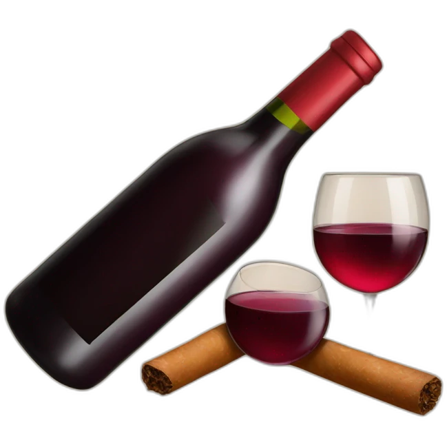 red wine and cigares emoji