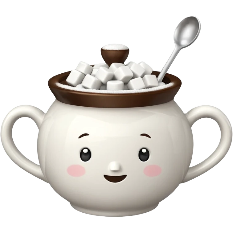 sugar bowl with sugar cubes emoji