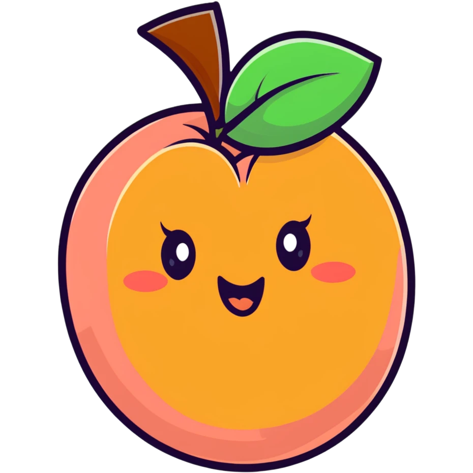 cute peach fruit character emoji