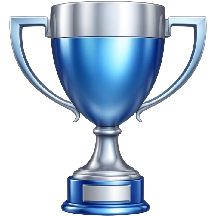 silver trophy with blue shimmers emoji
